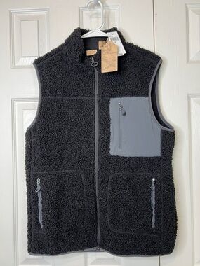 Telluride Clothing Company Black Sherpa Vest Mens Small